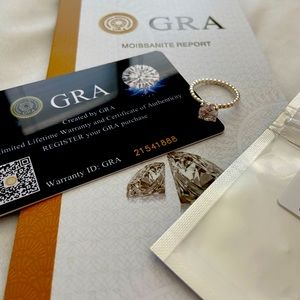 Real moissanite 1 carat ring in sterling silver 6